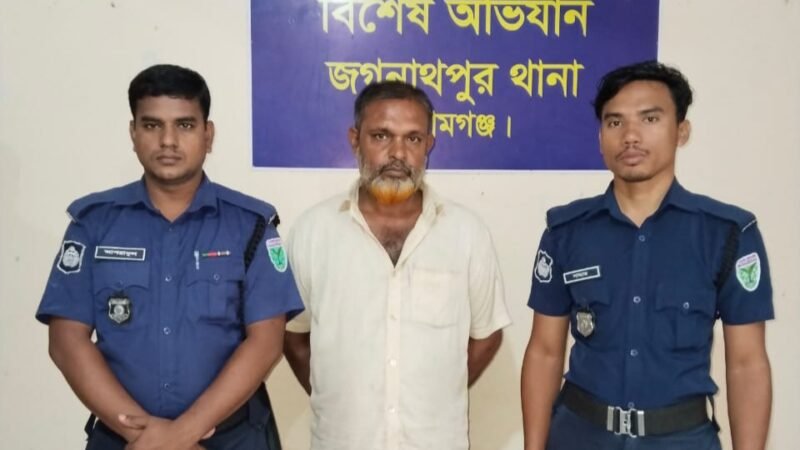 জগন্নাথপুরে থানা পুলিশের অভিযানে নিয়মিত মামলার আসামী আলী গ্রেফতার